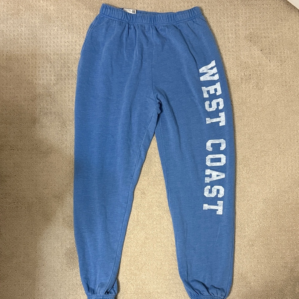 Garage Blue Track Pants with White Lettering